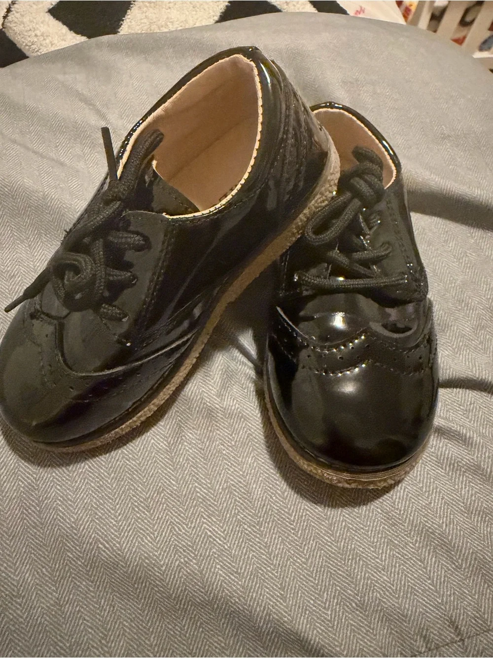 Classic Black Patent Toddler Dress Oxfords